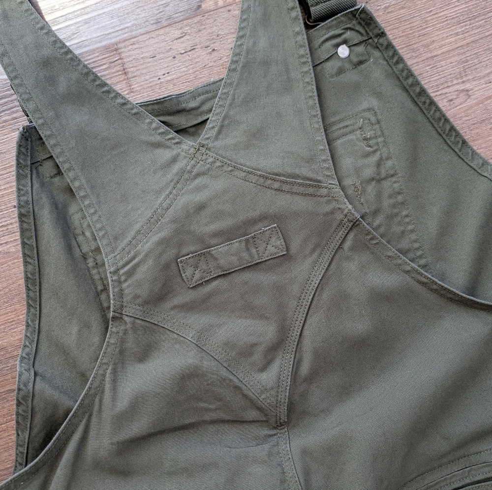 Duluth Trading Women's DuluthFlex Fire Hose Bib Overalls Vintage Green XXL x 31 - Picture 5 of 16